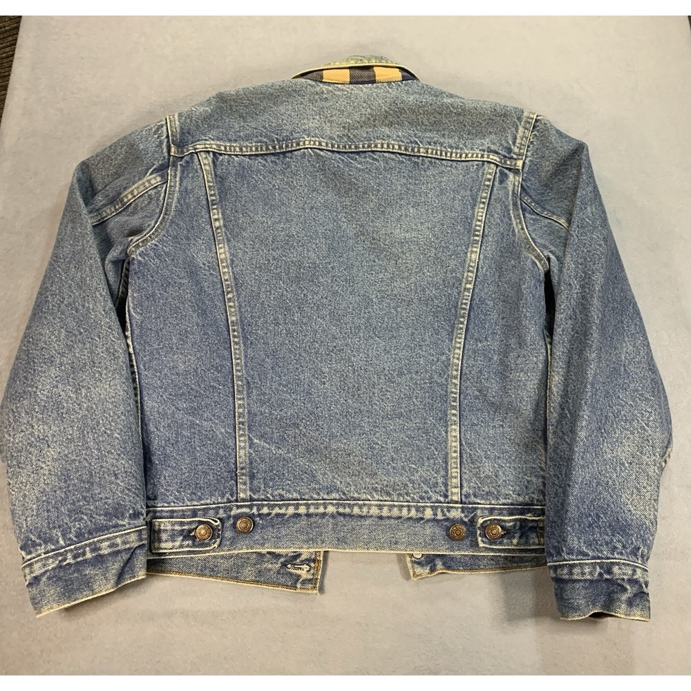 Levi's vintage 70411 0824 Flannel Blanket Lined Denim Jacket Sz 38 USA Made - Picture 2 of 8
